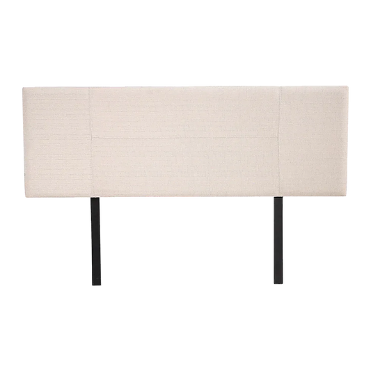 Linen Fabric Queen Bed Headboard Bedhead - Beige - Mekamart Australia
