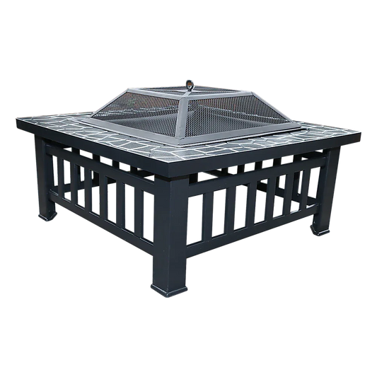 18" Square Metal Fire Pit Outdoor Heater - Mekamart Australia