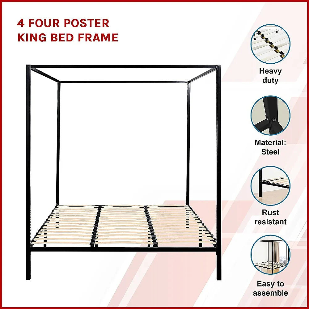 4 Four Poster King Bed Frame - Mekamart Australia