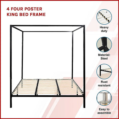 4 Four Poster King Bed Frame - Mekamart Australia