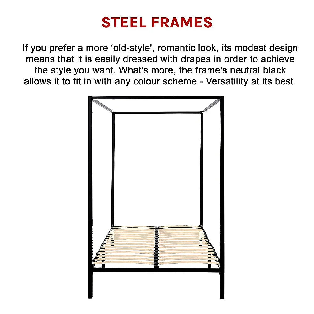 4 Four Poster Queen Bed Frame - Mekamart Australia