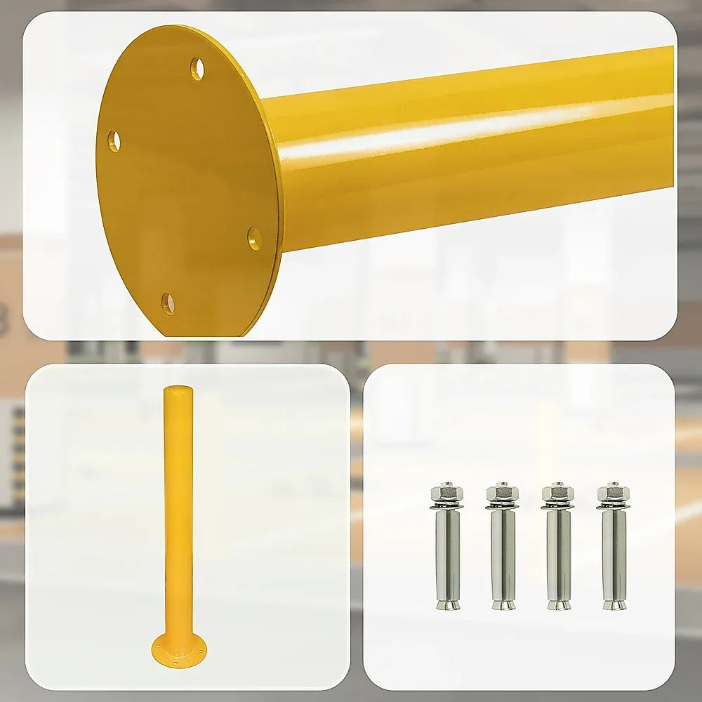 Yellow Heavy Duty Steel Bollard Post - Mekamart Australia