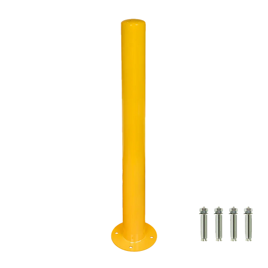 Yellow Heavy Duty Steel Bollard Post - Mekamart Australia