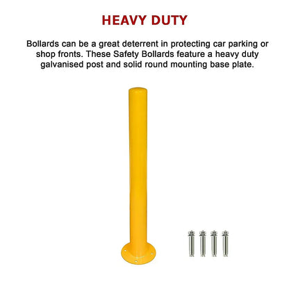 Yellow Heavy Duty Steel Bollard Post - Mekamart Australia