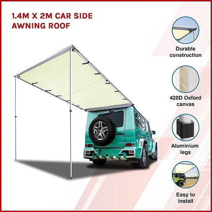 1.4m x 2m Car Side Awning Roof - Mekamart Australia