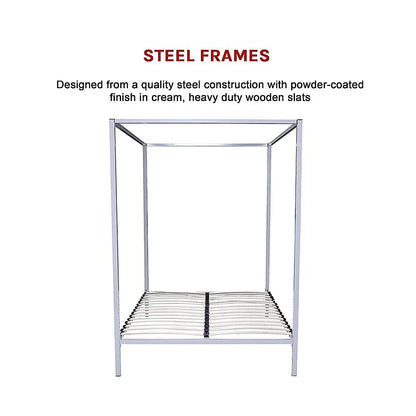 4 Four Poster Queen Bed Frame - Mekamart Australia