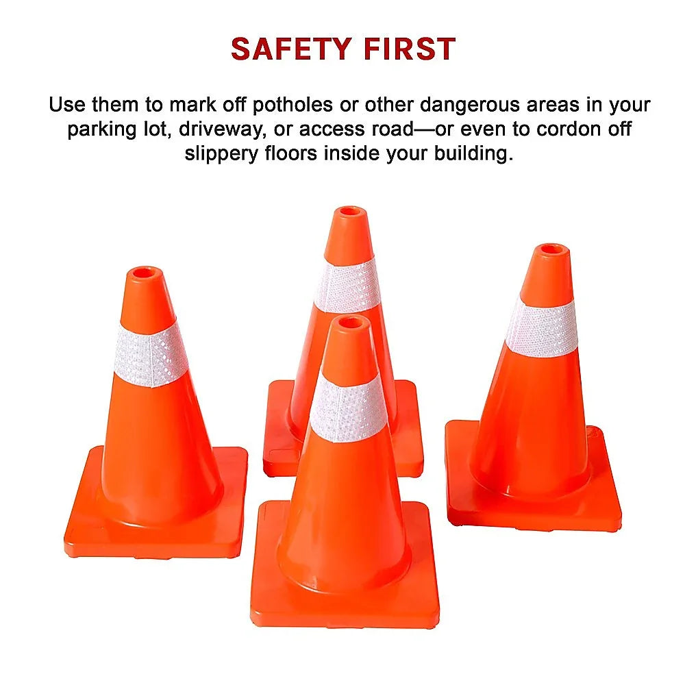 4pcs 45cm Road Traffic Cones Reflective Overlap Parking Emergency Safety Cone - Mekamart Australia