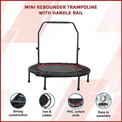 Mini Rebounder Trampoline with Adjustable Handle – Fitness Bounce Trainer - Mekamart Australia