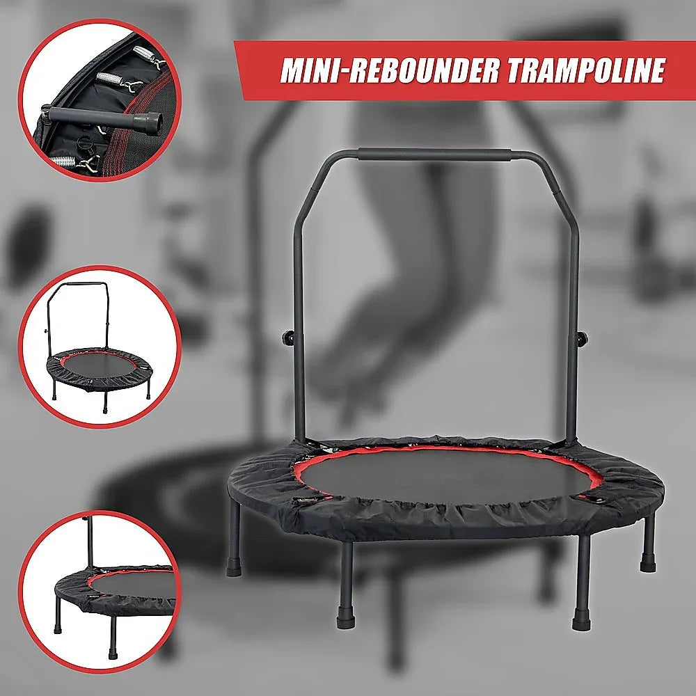 Mini Rebounder Trampoline with Adjustable Handle – Fitness Bounce Trainer - Mekamart Australia