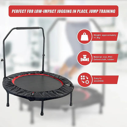 Mini Rebounder Trampoline with Adjustable Handle – Fitness Bounce Trainer - Mekamart Australia