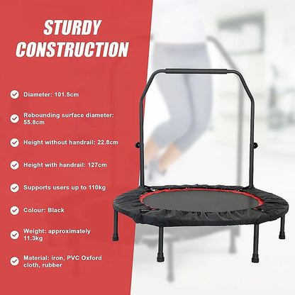 Mini Rebounder Trampoline with Adjustable Handle – Fitness Bounce Trainer - Mekamart Australia