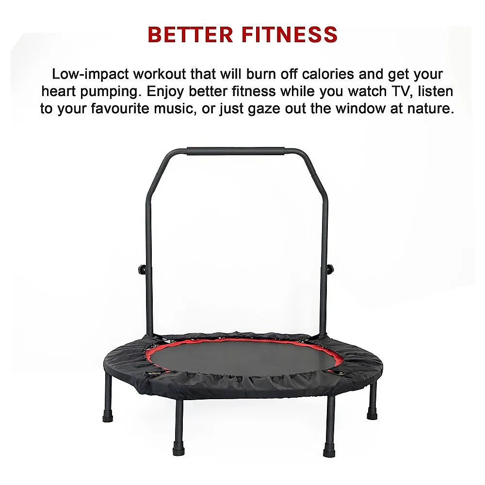 Mini Rebounder Trampoline with Adjustable Handle – Fitness Bounce Trainer - Mekamart Australia
