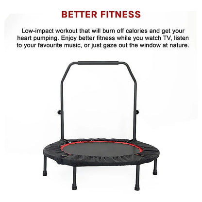 Mini Rebounder Trampoline with Adjustable Handle – Fitness Bounce Trainer - Mekamart Australia