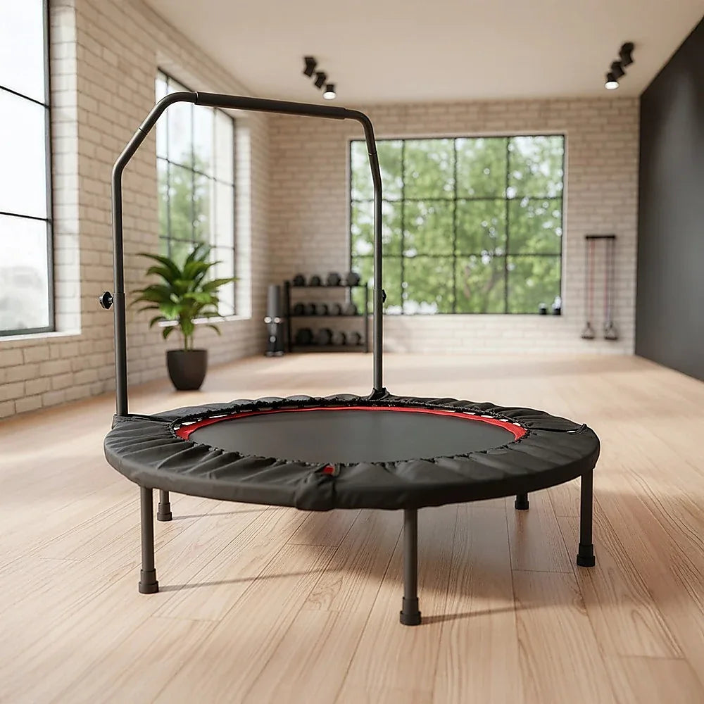 Mini Rebounder Trampoline with Adjustable Handle – Fitness Bounce Trainer - Mekamart Australia