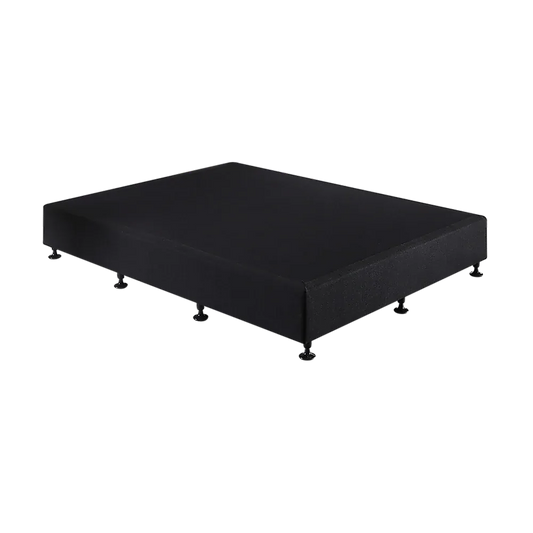 Palermo King Single Ensemble Bed Base Midnight Black Linen Fabric - Mekamart Australia