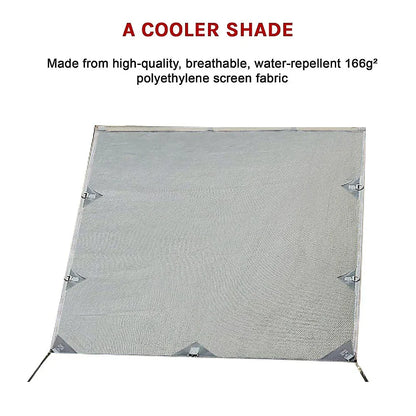Pop Top Caravan Privacy Screen Sun Shade Side Extension 2.1 x 1.8m - Mekamart Australia