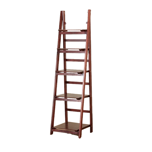 5 Tier Wooden Ladder Shelf Stand Storage Book Shelves Shelving Display Rack - Mekamart Australia