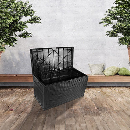 Patio Deck Box Outdoor Storage Plastic Bench Box 450 Litre - Mekamart Australia