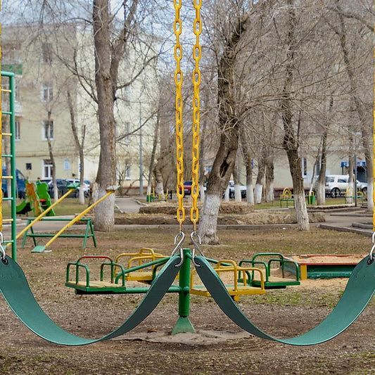 2 Pack Swings Seats Heavy Duty 66" Chain Plastic Coated Playground Swing - Mekamart Australia