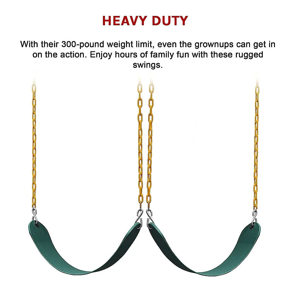 2 Pack Swings Seats Heavy Duty 66" Chain Plastic Coated Playground Swing - Mekamart Australia