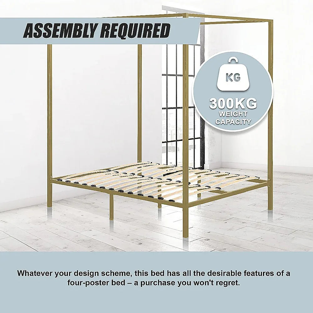 4 Four Poster Double Bed Frame - Mekamart Australia