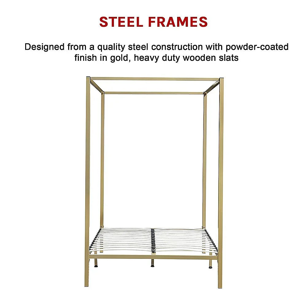 4 Four Poster Double Bed Frame - Mekamart Australia
