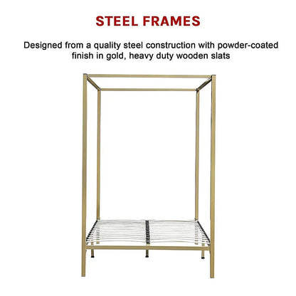4 Four Poster Double Bed Frame - Mekamart Australia