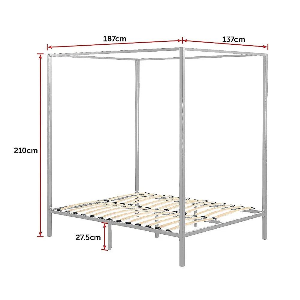 4 Four Poster Double Bed Frame - Mekamart Australia