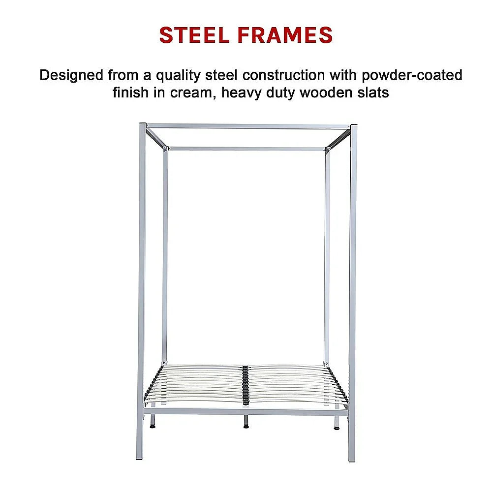 4 Four Poster Double Bed Frame - Mekamart Australia