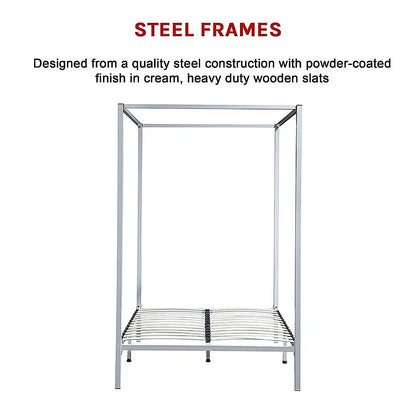 4 Four Poster Double Bed Frame - Mekamart Australia