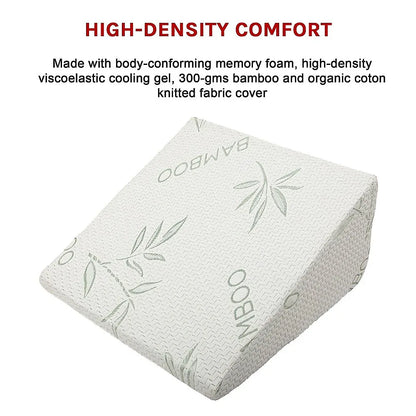 Cool Gel Memory Foam Bed Wedge Pillow Cushion Neck Back Support Sleep with Cover - Mekamart Australia