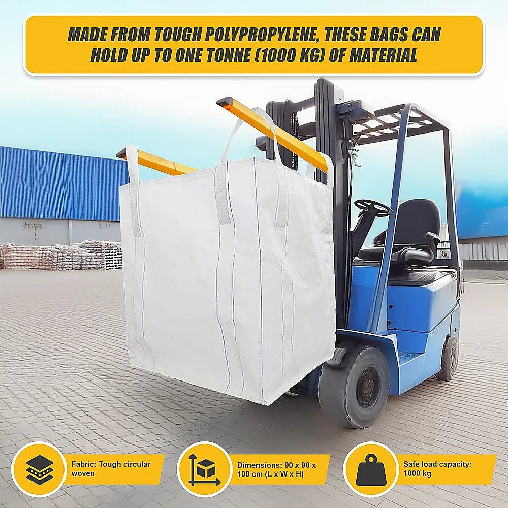 4 x 1 tonne FIBC Polypropylene UV Rated Builder / Bulk / Landscape Bags - Mekamart Australia