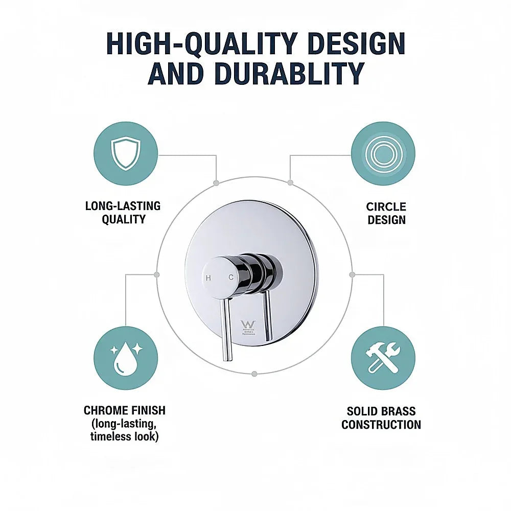 Shower Bath Mixer Tap Bathroom WATERMARK Approved - Chrome - Mekamart Australia