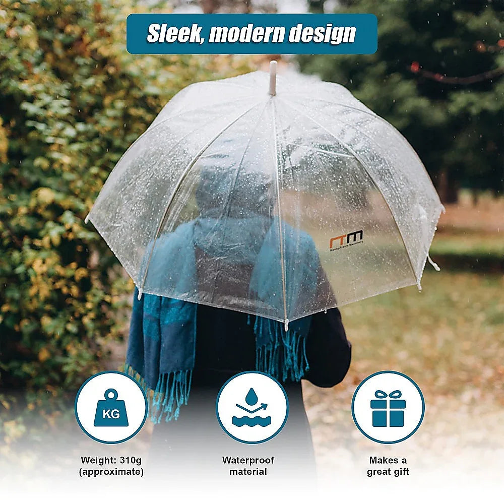 5x Clear Transparent Rain Walking Umbrella Parasol PVC Dome Wedding Party Favour - Mekamart Australia