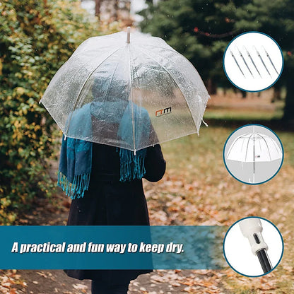 5x Clear Transparent Rain Walking Umbrella Parasol PVC Dome Wedding Party Favour - Mekamart Australia