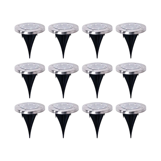 12x Solar Powered LED Buried Inground Recessed Light Garden Outdoor Deck Path - Mekamart Australia