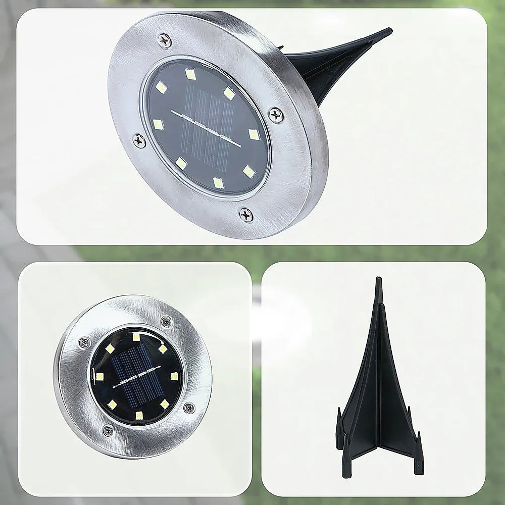 12x Solar Powered LED Buried Inground Recessed Light Garden Outdoor Deck Path - Mekamart Australia