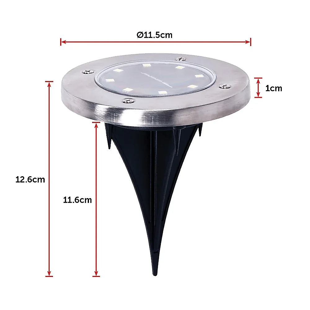 12x Solar Powered LED Buried Inground Recessed Light Garden Outdoor Deck Path - Mekamart Australia
