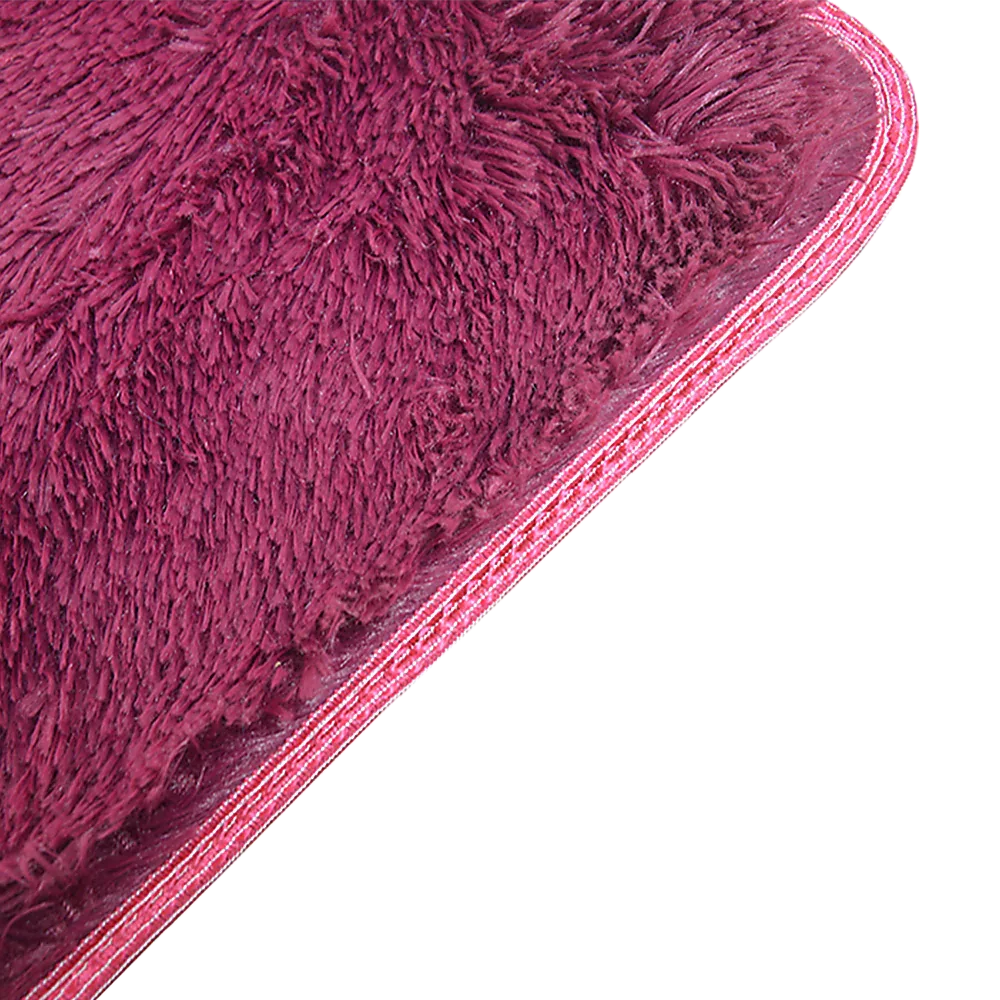 230x200cm Floor Rugs Large Shaggy Rug Area Carpet Bedroom Living Room Mat - Burgundy - Mekamart Australia
