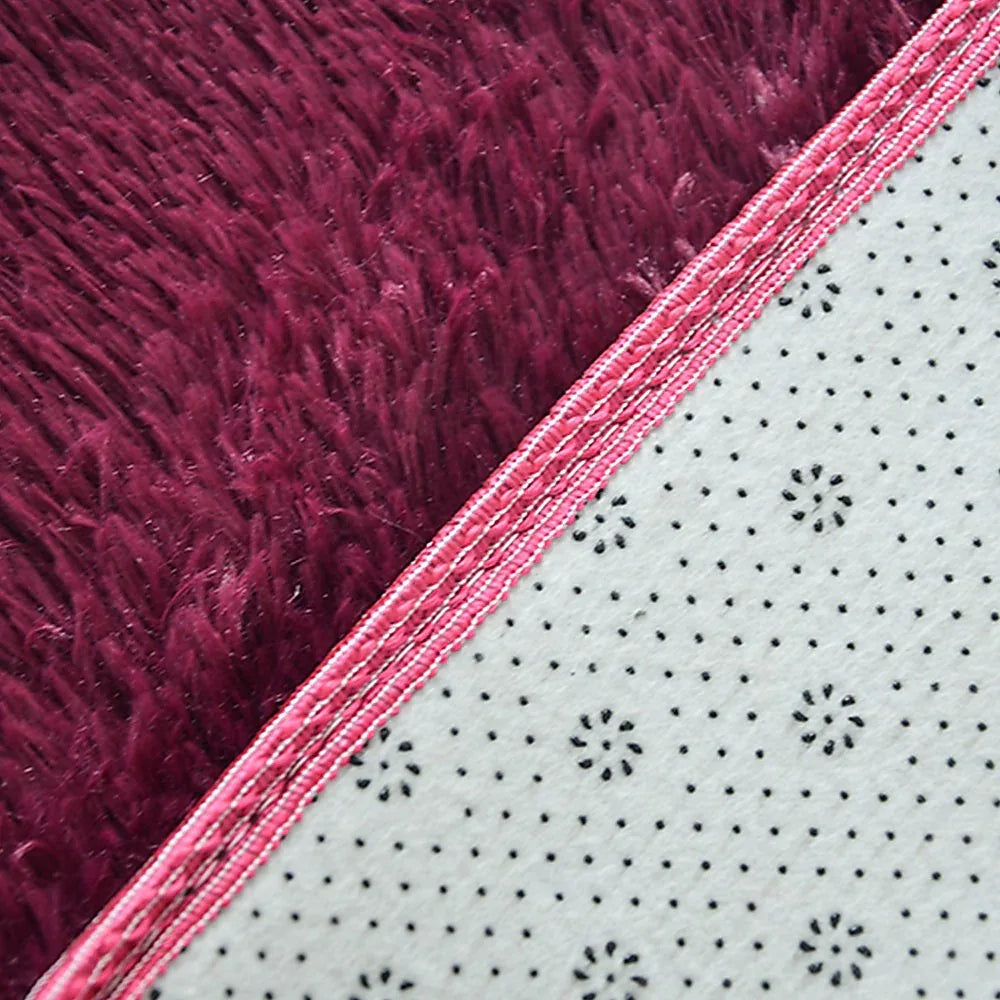 230x200cm Floor Rugs Large Shaggy Rug Area Carpet Bedroom Living Room Mat - Burgundy - Mekamart Australia