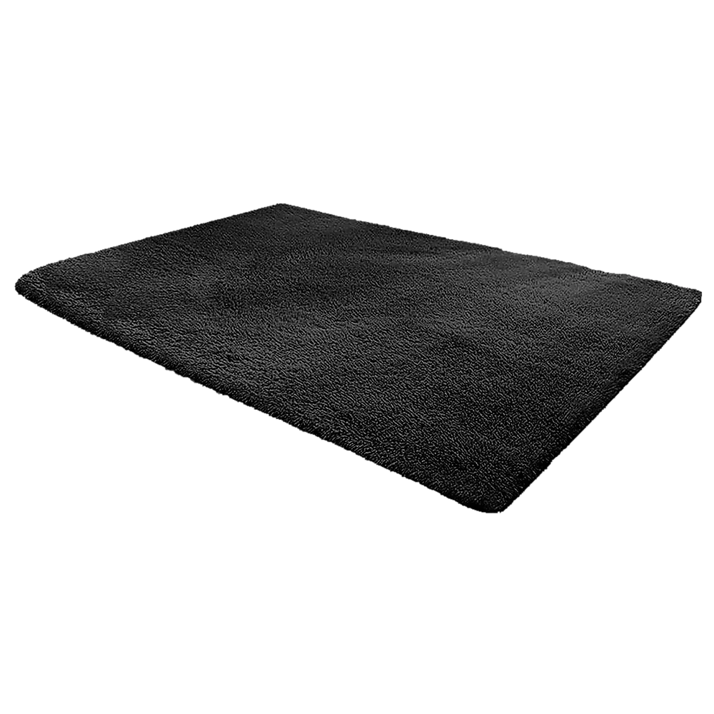 230x200cm Floor Rugs Large Shaggy Rug Area Carpet Bedroom Living Room Mat - Black - Mekamart Australia