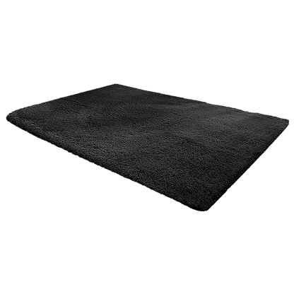 230x200cm Floor Rugs Large Shaggy Rug Area Carpet Bedroom Living Room Mat - Black - Mekamart Australia
