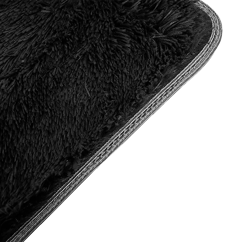 230x200cm Floor Rugs Large Shaggy Rug Area Carpet Bedroom Living Room Mat - Black - Mekamart Australia