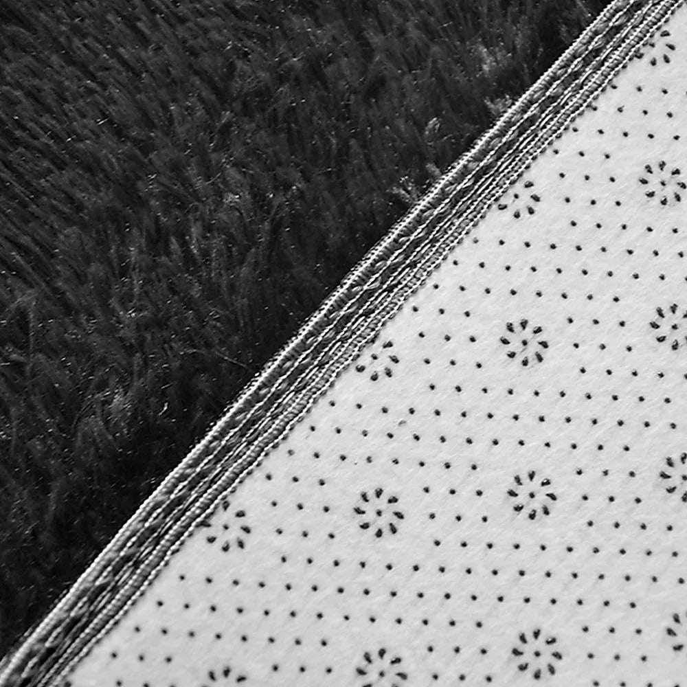 230x200cm Floor Rugs Large Shaggy Rug Area Carpet Bedroom Living Room Mat - Black - Mekamart Australia