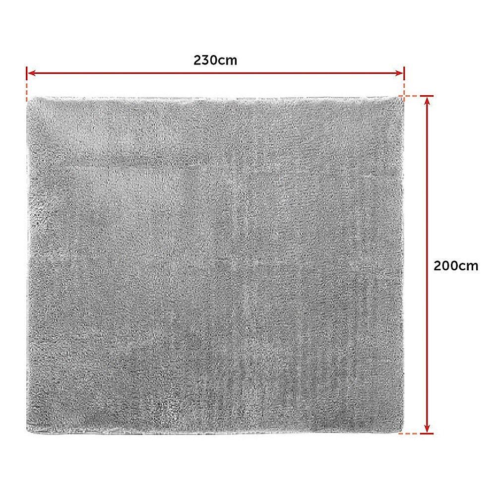 230x200cm Floor Rugs Large Shaggy Rug Area Carpet Bedroom Living Room Mat - Grey - Mekamart Australia