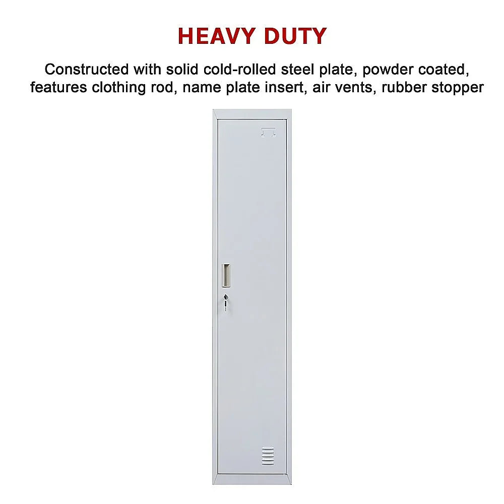 One-Door Office Gym Shed Clothing Locker Cabinet - Mekamart Australia