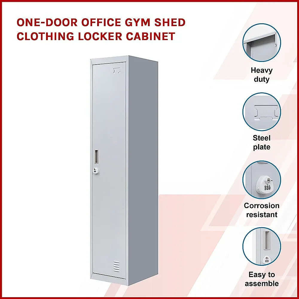 One-Door Office Gym Shed Clothing Locker Cabinet - Mekamart Australia