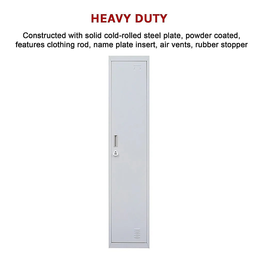 One-Door Office Gym Shed Clothing Locker Cabinet - Mekamart Australia