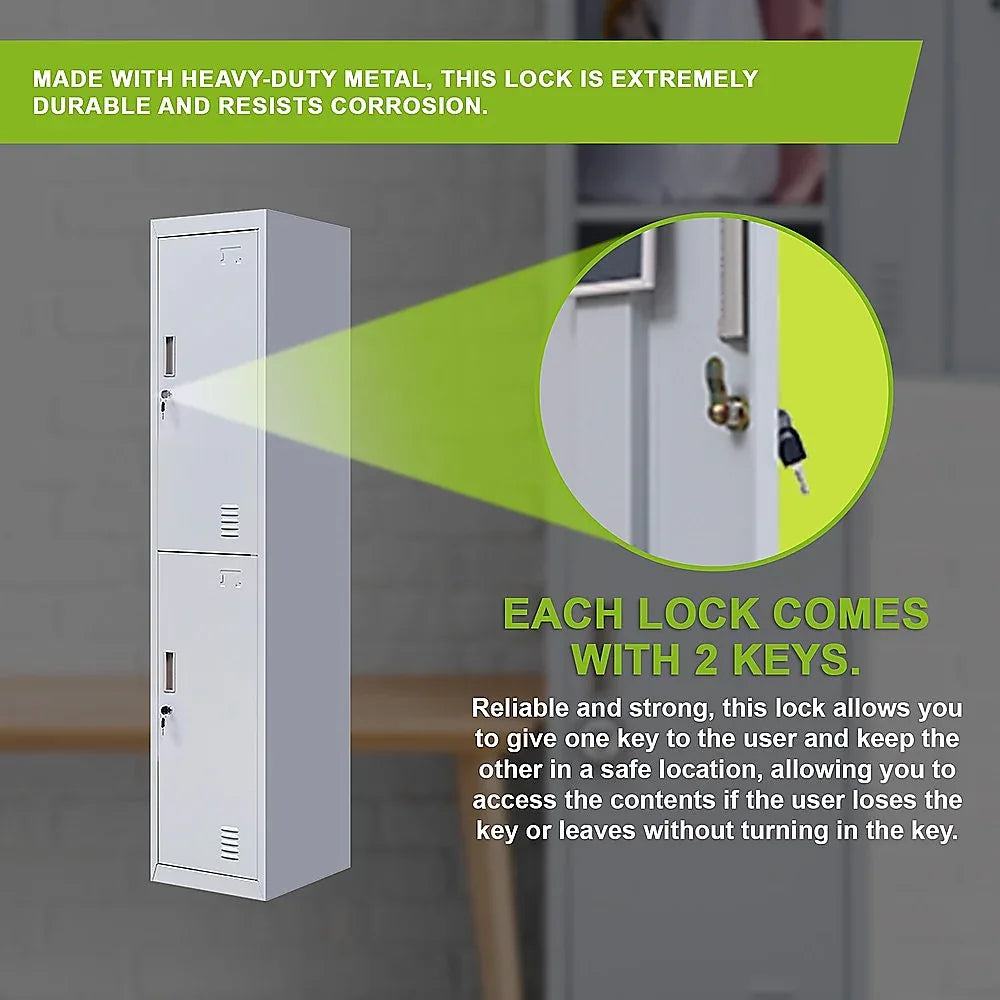 2-Door Vertical Locker for Office Gym Shed School Home Storage - Mekamart Australia