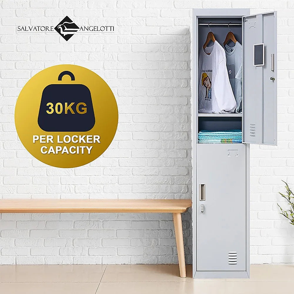2-Door Vertical Locker for Office Gym Shed School Home Storage - Mekamart Australia
